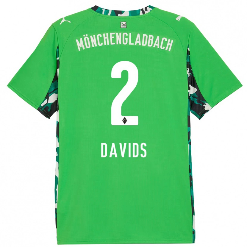 Danxen Uomo Maglia Leander Davids #2 Verde Nero Kit Gara Away 2025/26 Maglietta
