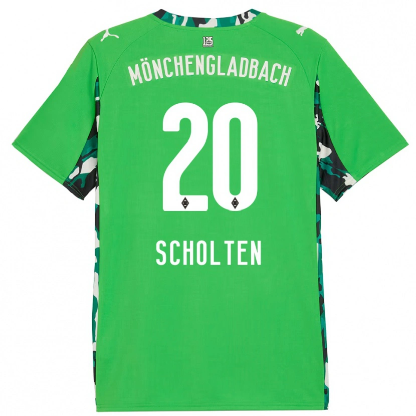 Danxen Uomo Maglia Kiki Scholten #20 Verde Nero Kit Gara Away 2025/26 Maglietta