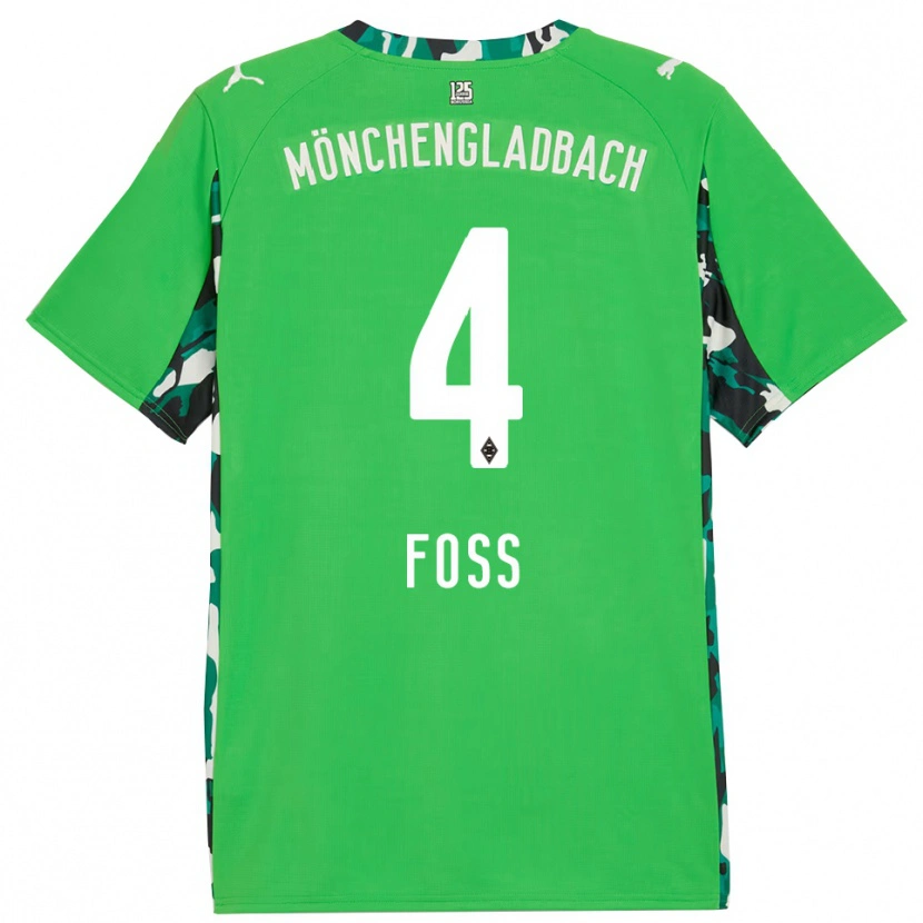 Danxen Uomo Maglia Jonathan Foss #4 Verde Nero Kit Gara Away 2025/26 Maglietta