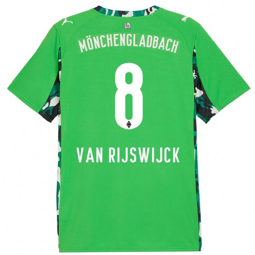 Danxen Uomo Maglia Britt Van Rijswijck #8 Verde Nero Kit Gara Away 2025/26 Maglietta