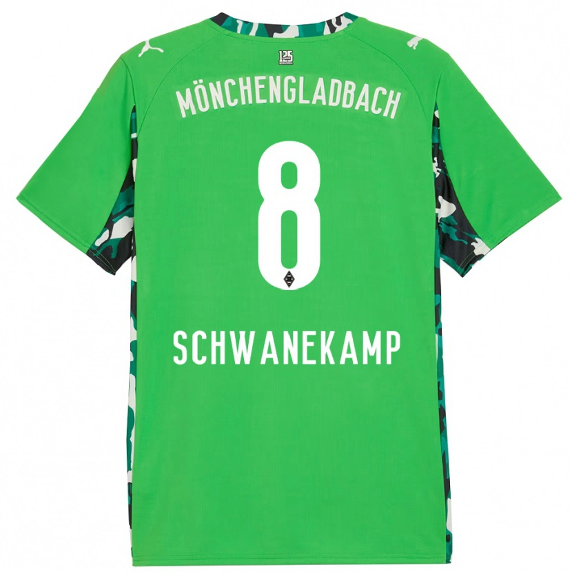 Danxen Uomo Maglia Jana Schwanekamp #8 Verde Nero Kit Gara Away 2025/26 Maglietta