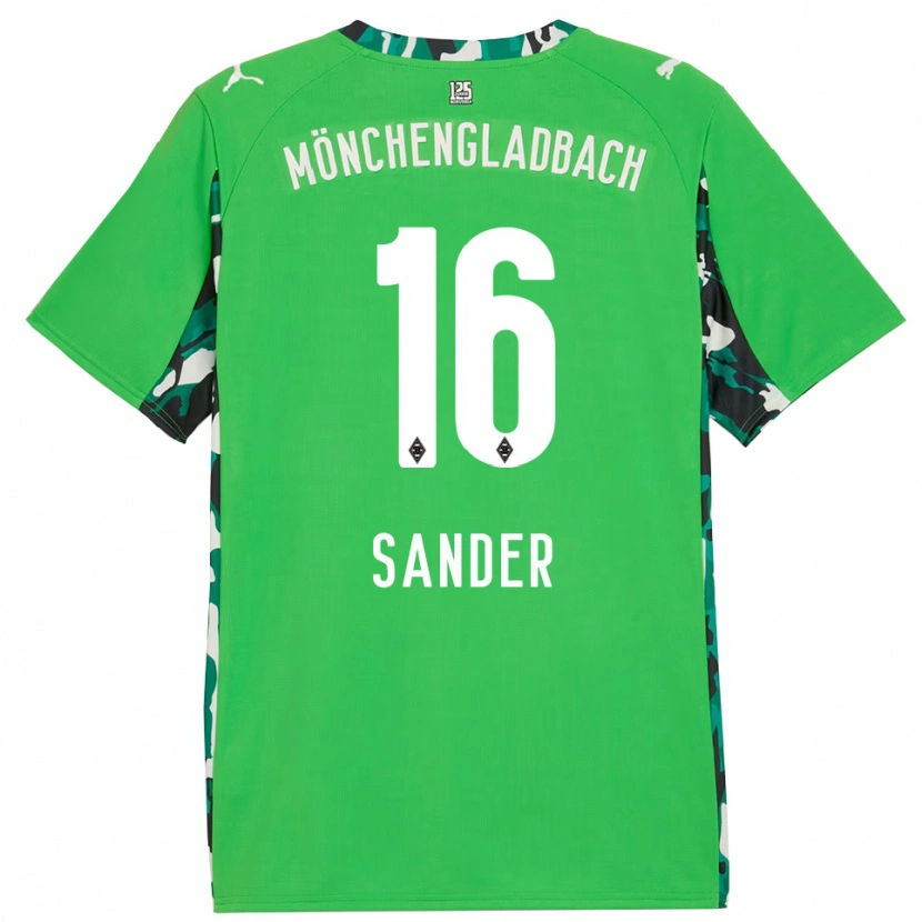 Danxen Uomo Maglia Philipp Sander #16 Verde Nero Kit Gara Away 2025/26 Maglietta