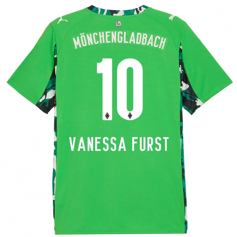 Danxen Uomo Maglia Vanessa Fürst #10 Verde Nero Kit Gara Away 2025/26 Maglietta