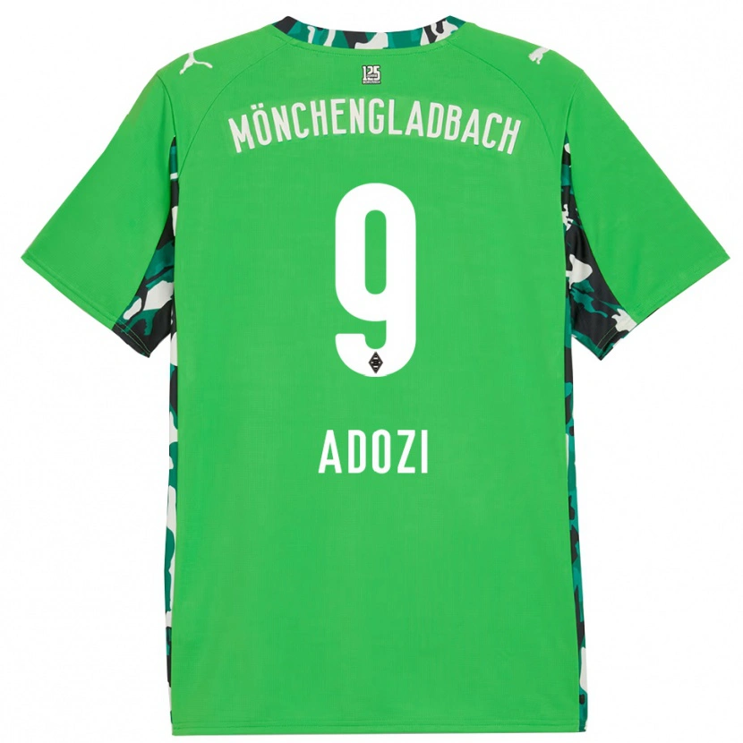 Danxen Uomo Maglia Justin Adozi #9 Verde Nero Kit Gara Away 2025/26 Maglietta