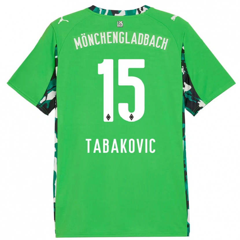 Danxen Uomo Maglia Haris Tabakovic #15 Verde Nero Kit Gara Away 2025/26 Maglietta