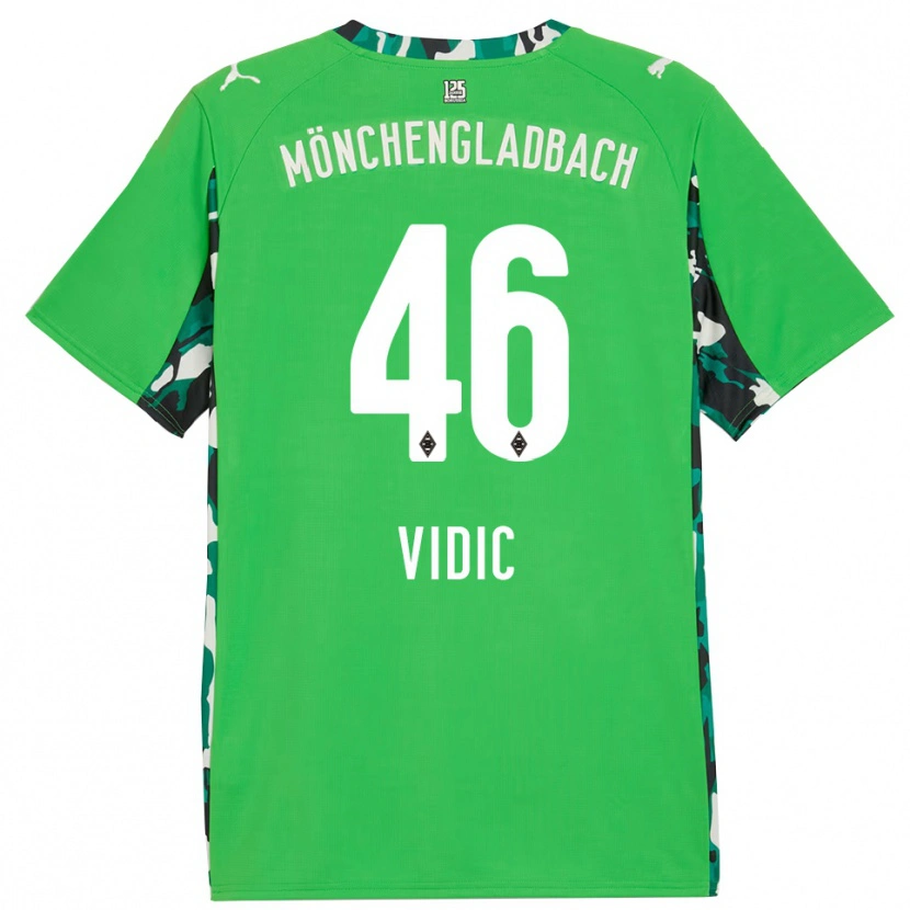 Danxen Uomo Maglia Nico Vidic #46 Verde Nero Kit Gara Away 2025/26 Maglietta