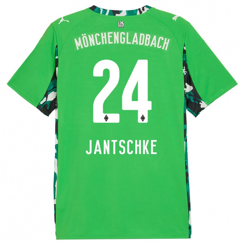 Danxen Uomo Maglia Tony Jantschke #24 Verde Nero Kit Gara Away 2025/26 Maglietta