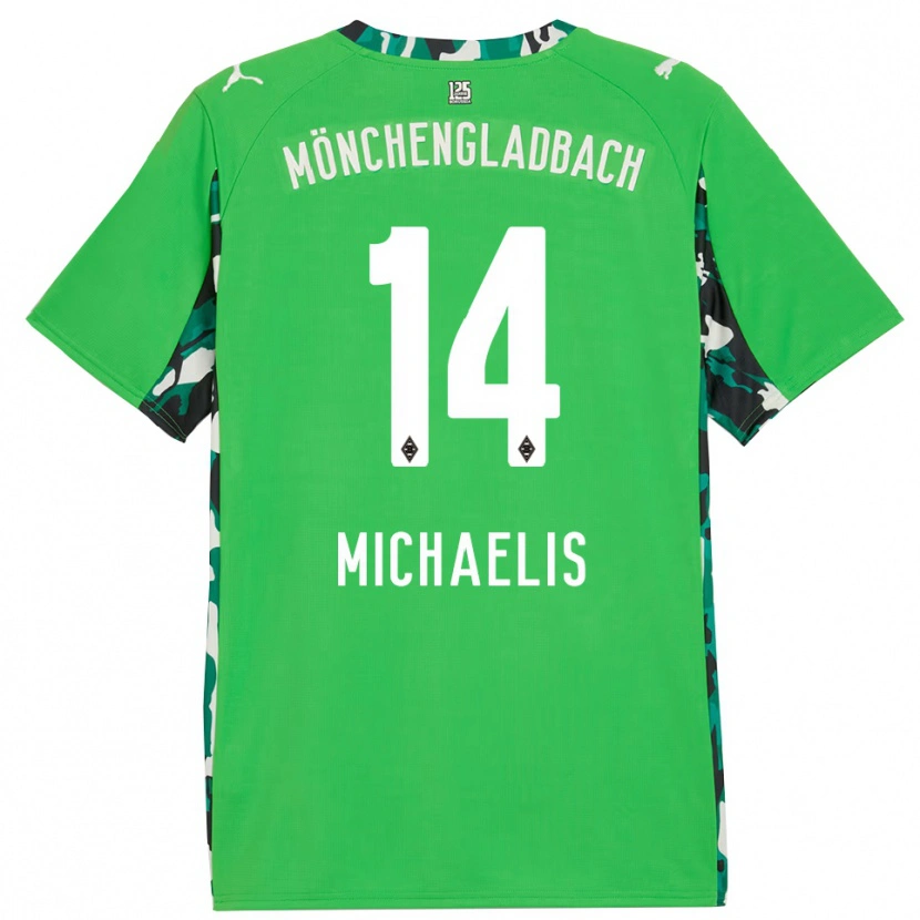 Danxen Uomo Maglia Yannick Michaelis #14 Verde Nero Kit Gara Away 2025/26 Maglietta