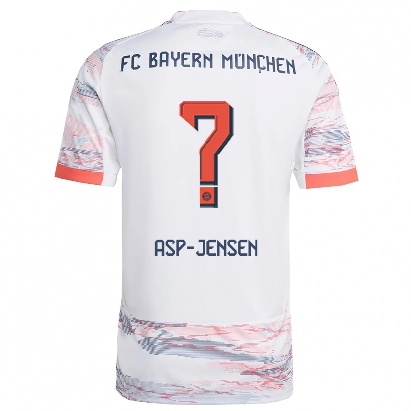 Danxen Uomo Maglia Jonathan Asp-Jensen #0 Bianco Grigio Kit Gara Away 2025/26 Maglietta