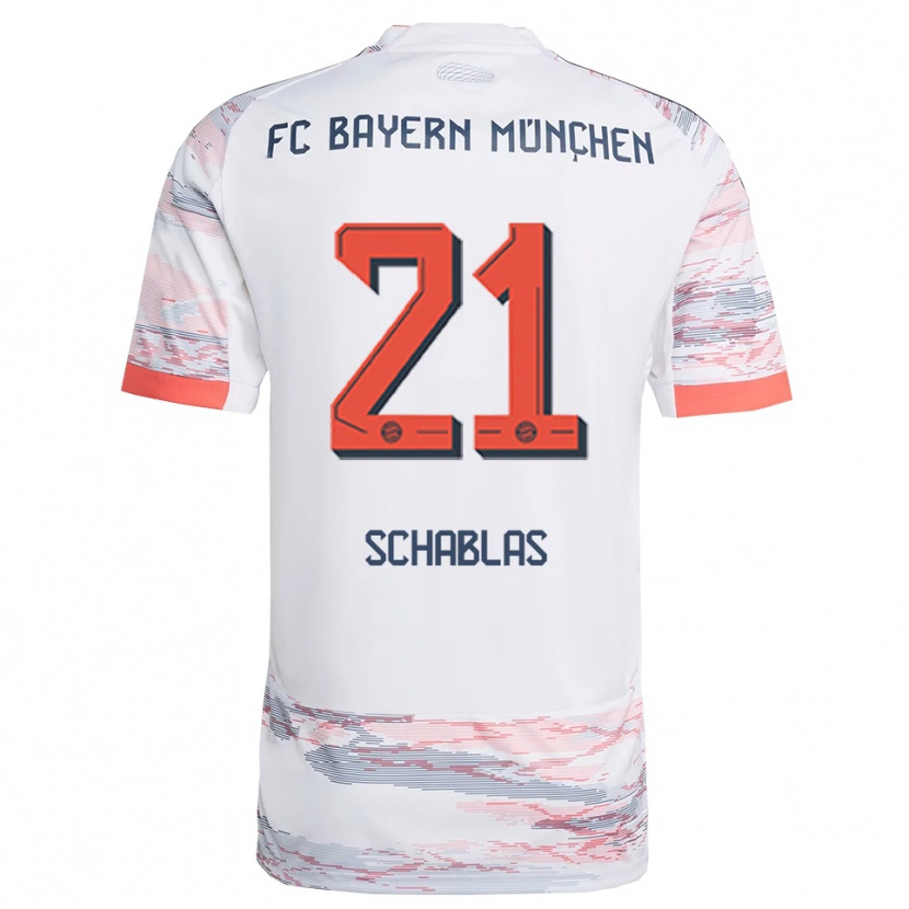 Danxen Uomo Maglia Matteo Schablas #21 Bianco Grigio Kit Gara Away 2025/26 Maglietta