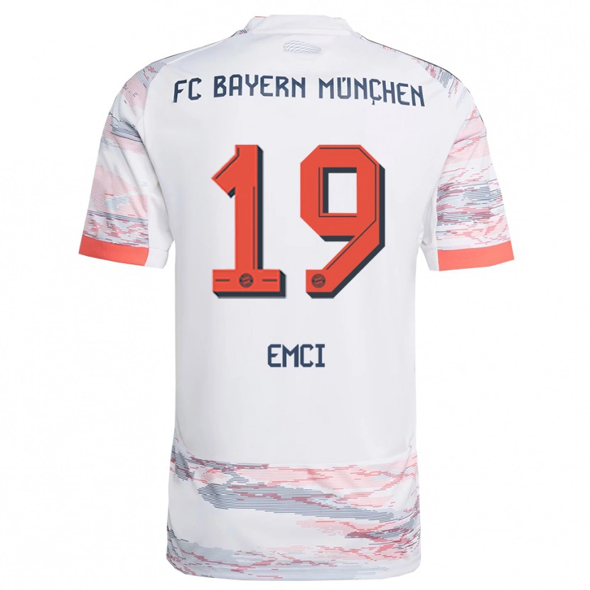 Danxen Uomo Maglia Ben Emci #19 Bianco Grigio Kit Gara Away 2025/26 Maglietta