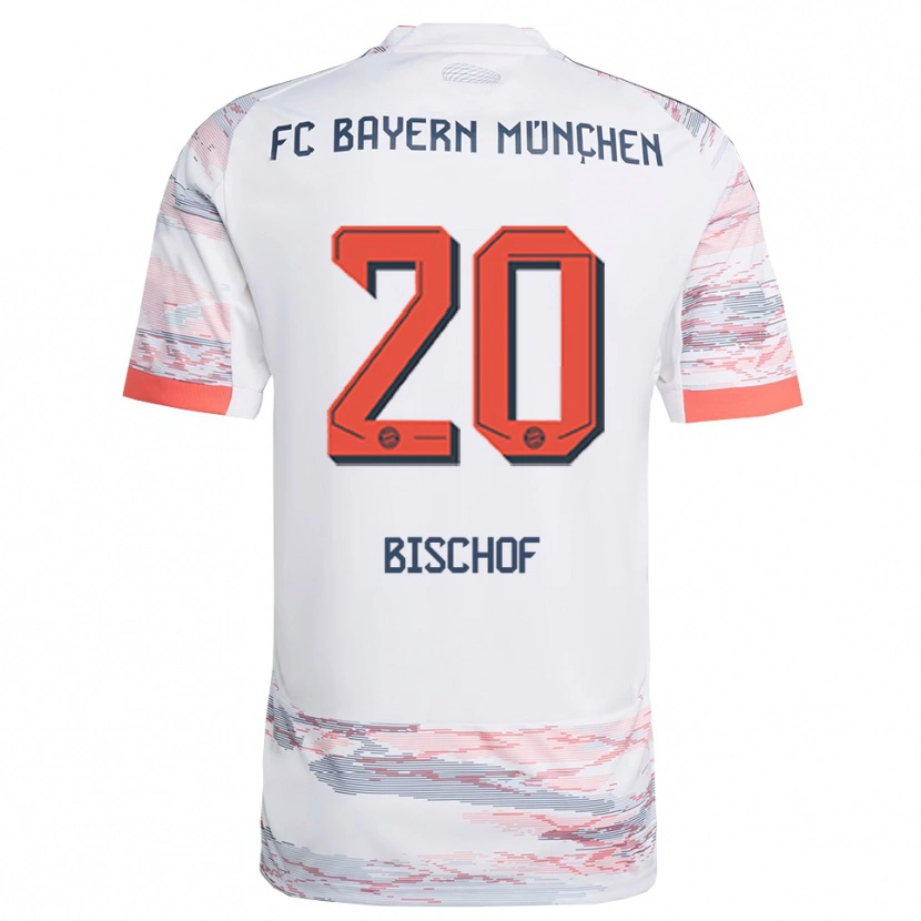 Danxen Uomo Maglia Tom Bischof #20 Bianco Grigio Kit Gara Away 2025/26 Maglietta