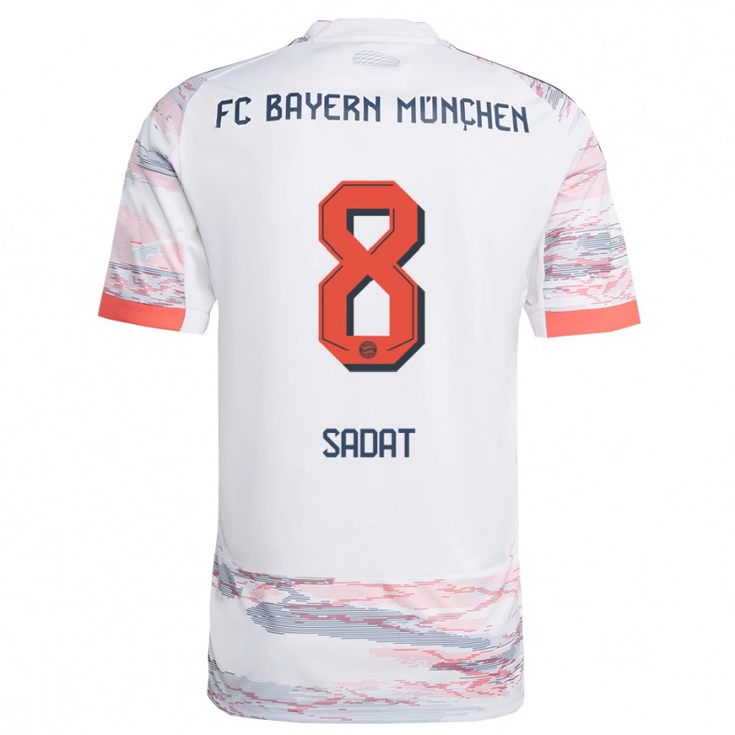 Danxen Uomo Maglia Mudaser Sadat #8 Bianco Grigio Kit Gara Away 2025/26 Maglietta