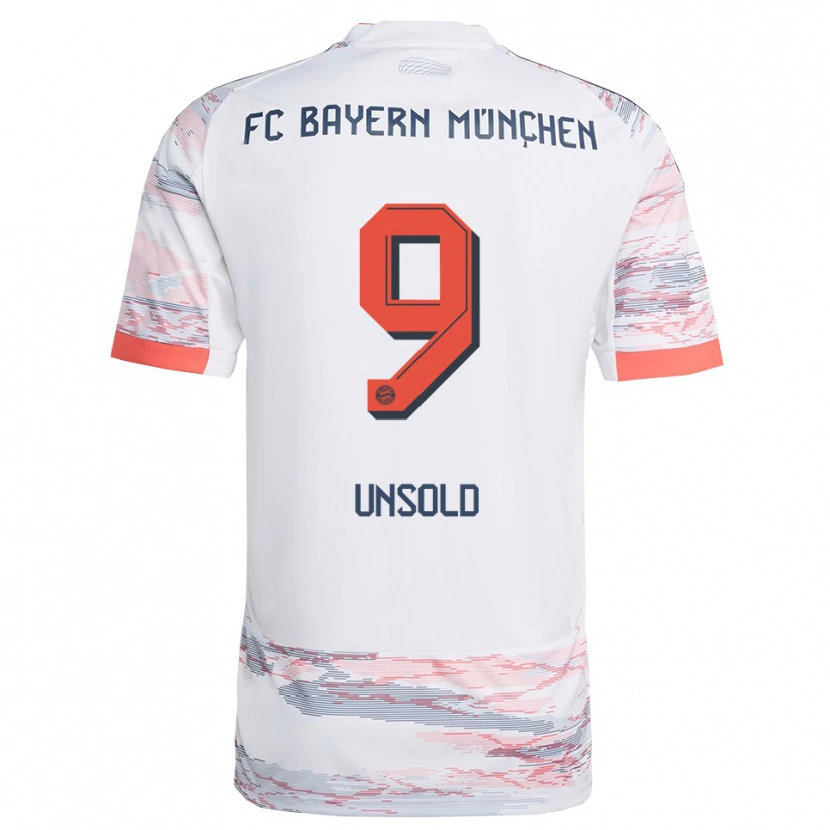 Danxen Uomo Maglia Samuel Unsold #9 Bianco Grigio Kit Gara Away 2025/26 Maglietta