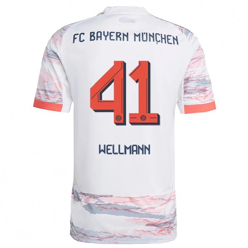 Danxen Uomo Maglia Anna Wellmann #41 Bianco Grigio Kit Gara Away 2025/26 Maglietta
