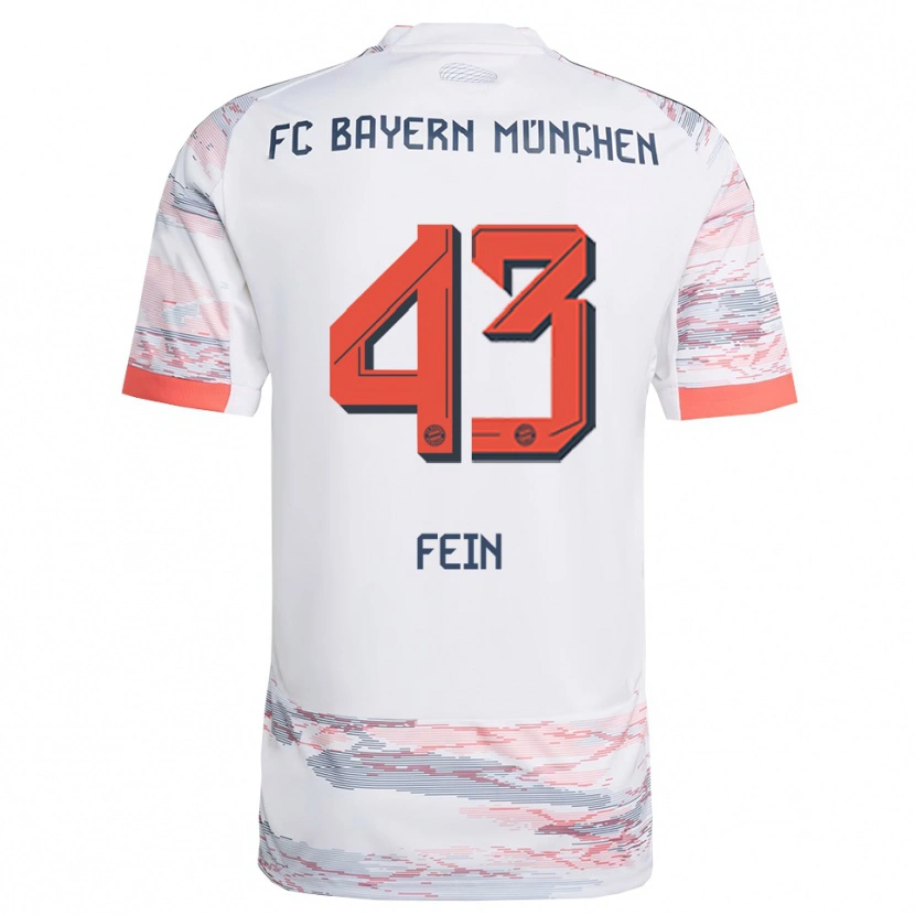 Danxen Uomo Maglia Adrian Fein #43 Bianco Grigio Kit Gara Away 2025/26 Maglietta