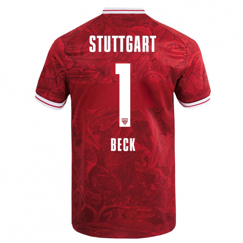 Danxen Uomo Maglia Kiara Beck #1 Rosso Nero Kit Gara Away 2025/26 Maglietta