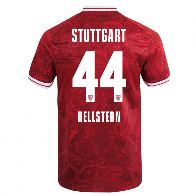 Danxen Uomo Maglia Florian Hellstern #44 Rosso Nero Kit Gara Away 2025/26 Maglietta