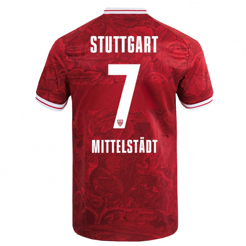 Danxen Uomo Maglia Maximilian Mittelstädt #7 Rosso Nero Kit Gara Away 2025/26 Maglietta
