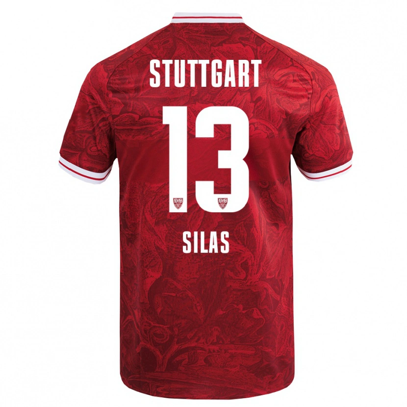 Danxen Uomo Maglia Silas #13 Rosso Nero Kit Gara Away 2025/26 Maglietta