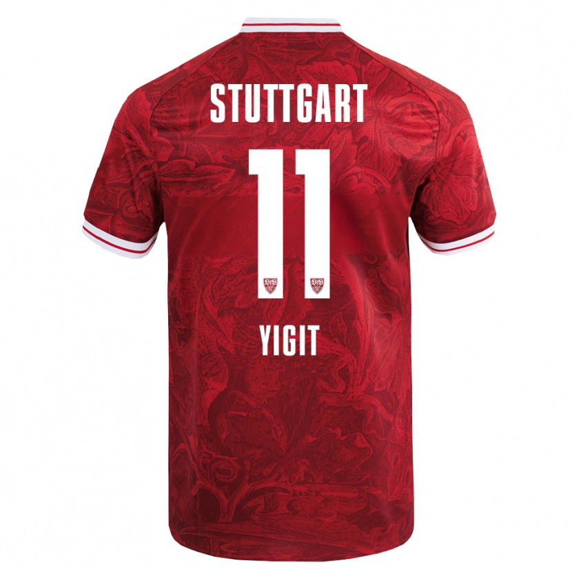 Danxen Uomo Maglia Ertugrul Yigit #11 Rosso Nero Kit Gara Away 2025/26 Maglietta