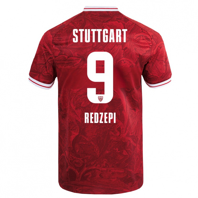 Danxen Uomo Maglia Enis Redzepi #9 Rosso Nero Kit Gara Away 2025/26 Maglietta