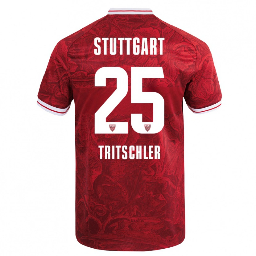 Danxen Uomo Maglia David Tritschler #25 Rosso Nero Kit Gara Away 2025/26 Maglietta