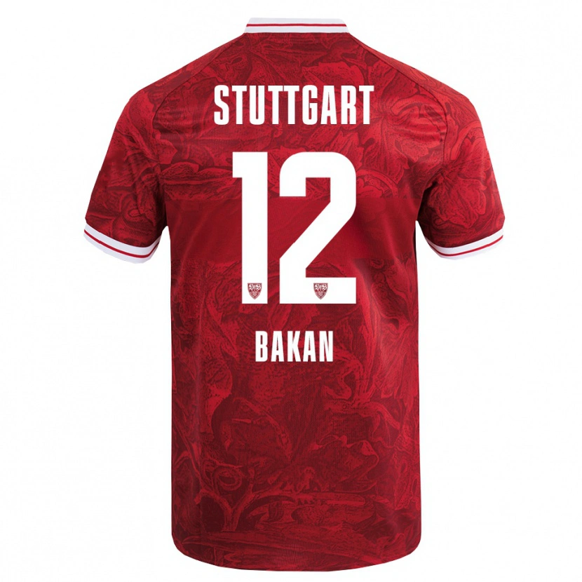 Danxen Uomo Maglia Eren Bakan #12 Rosso Nero Kit Gara Away 2025/26 Maglietta