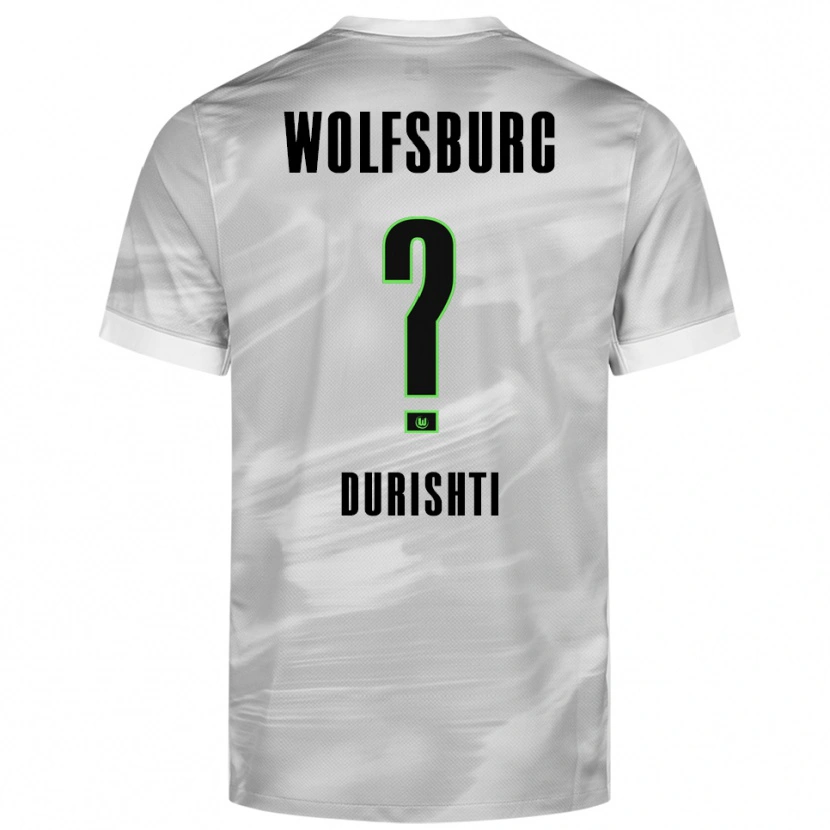 Danxen Uomo Maglia Brendon Durishti #0 Grigio Bianco Kit Gara Away 2025/26 Maglietta
