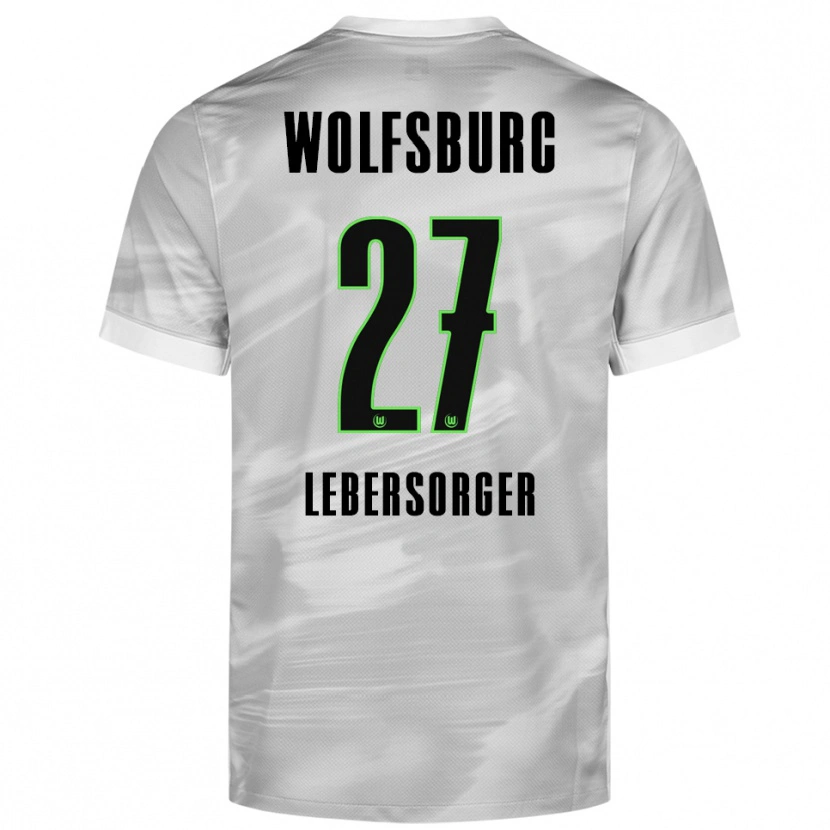 Danxen Uomo Maglia Kevin Lebersorger #27 Grigio Bianco Kit Gara Away 2025/26 Maglietta