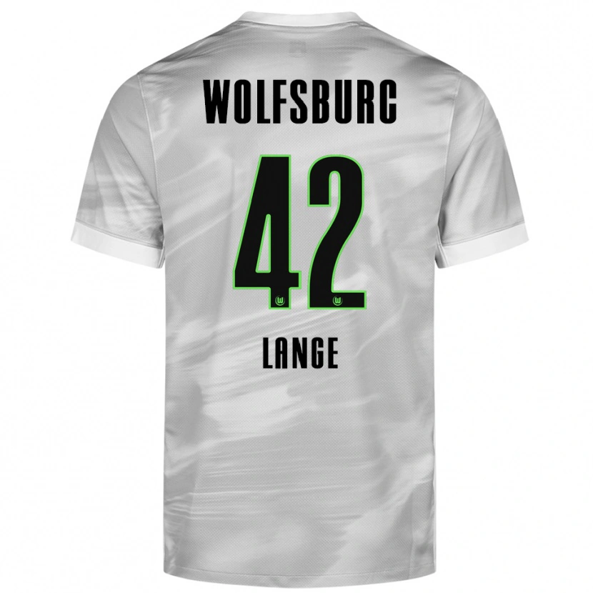 Danxen Uomo Maglia Felix Lange #42 Grigio Bianco Kit Gara Away 2025/26 Maglietta