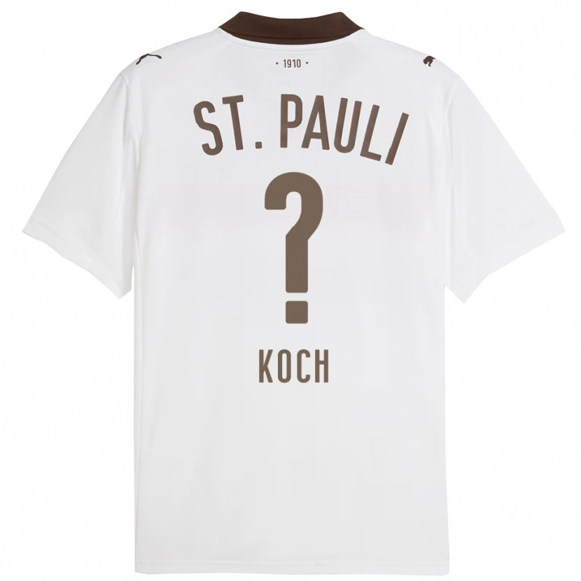 Danxen Uomo Maglia Philip Koch #0 Bianco Rosso Kit Gara Away 2025/26 Maglietta
