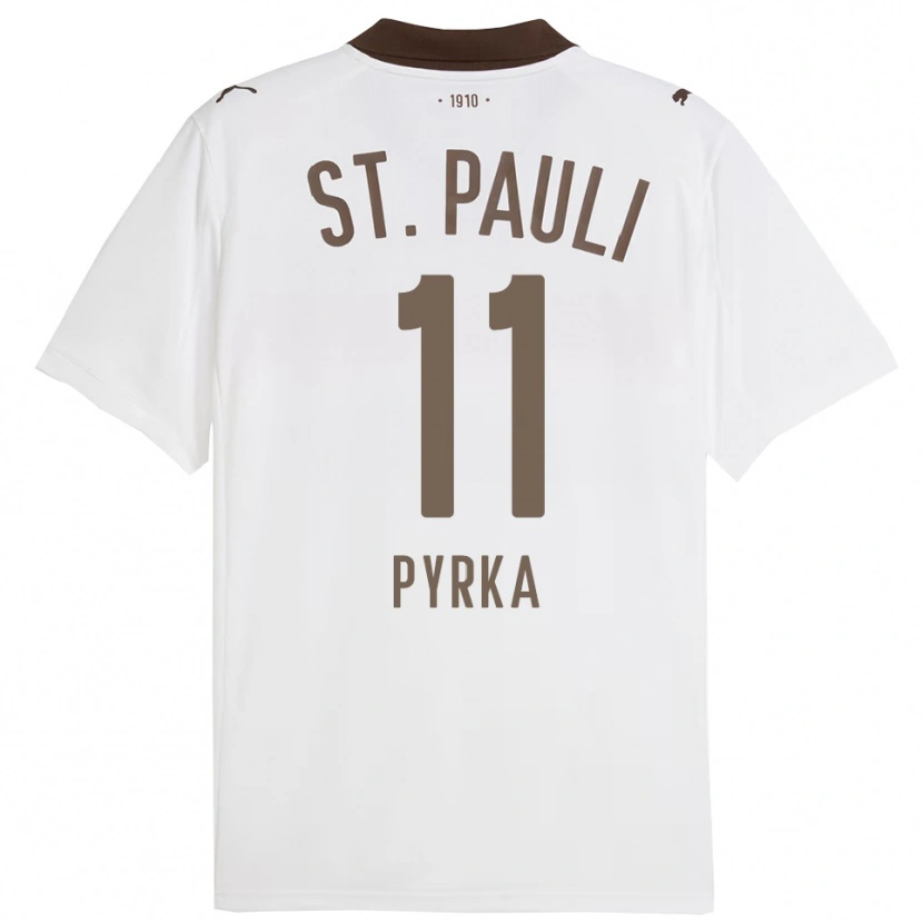 Danxen Uomo Maglia Arkadiusz Pyrka #11 Bianco Rosso Kit Gara Away 2025/26 Maglietta
