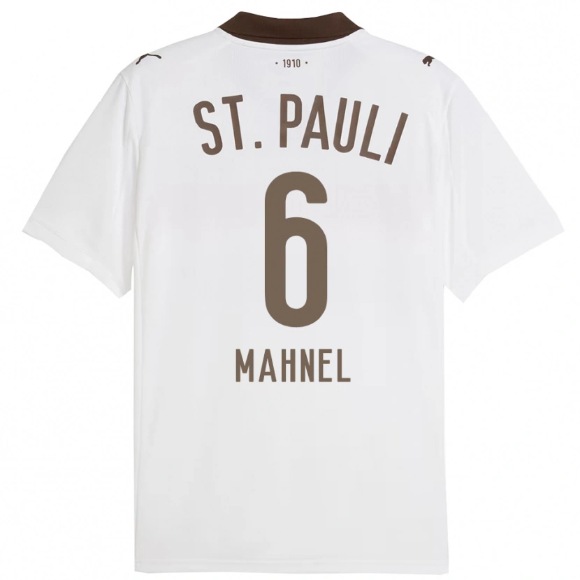 Danxen Uomo Maglia Thieß Mahnel #6 Bianco Rosso Kit Gara Away 2025/26 Maglietta