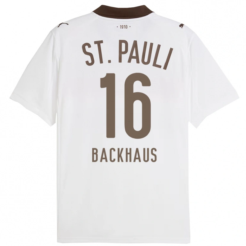 Danxen Uomo Maglia Ols Backhaus #16 Bianco Rosso Kit Gara Away 2025/26 Maglietta