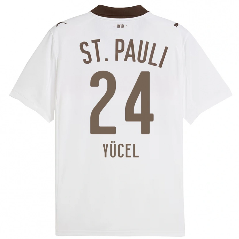 Danxen Uomo Maglia Simon Yücel #24 Bianco Rosso Kit Gara Away 2025/26 Maglietta