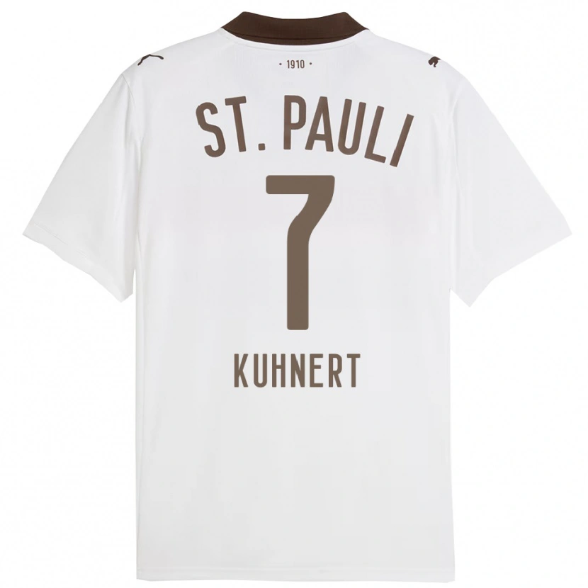Danxen Uomo Maglia Carlotta Kuhnert #7 Bianco Rosso Kit Gara Away 2025/26 Maglietta