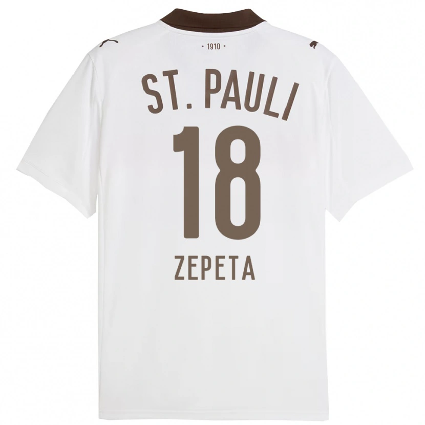 Danxen Uomo Maglia Atakan Zepeta #18 Bianco Rosso Kit Gara Away 2025/26 Maglietta