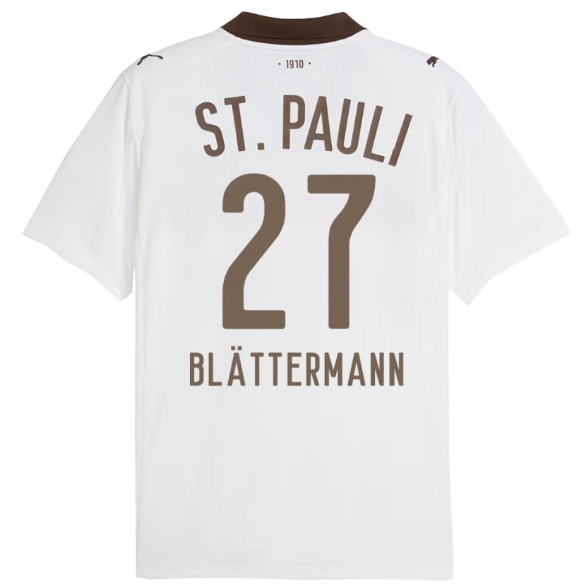 Danxen Uomo Maglia Levin Blättermann #27 Bianco Rosso Kit Gara Away 2025/26 Maglietta