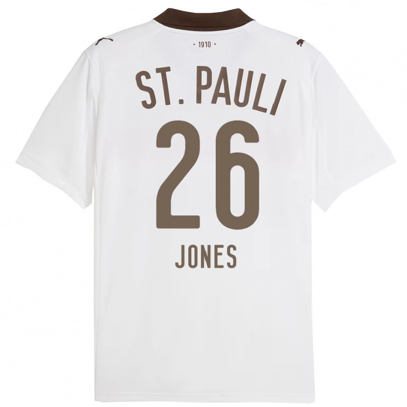 Danxen Uomo Maglia Ricky-Jade Jones #26 Bianco Rosso Kit Gara Away 2025/26 Maglietta