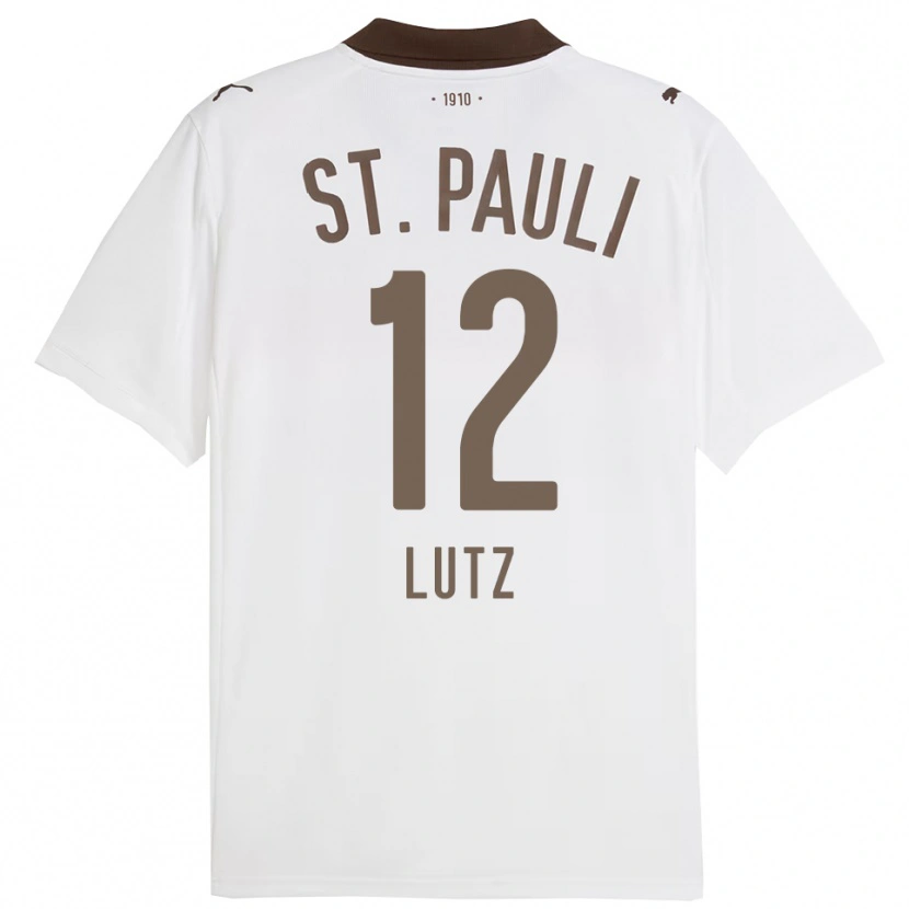 Danxen Uomo Maglia Josefin Lutz #12 Bianco Rosso Kit Gara Away 2025/26 Maglietta
