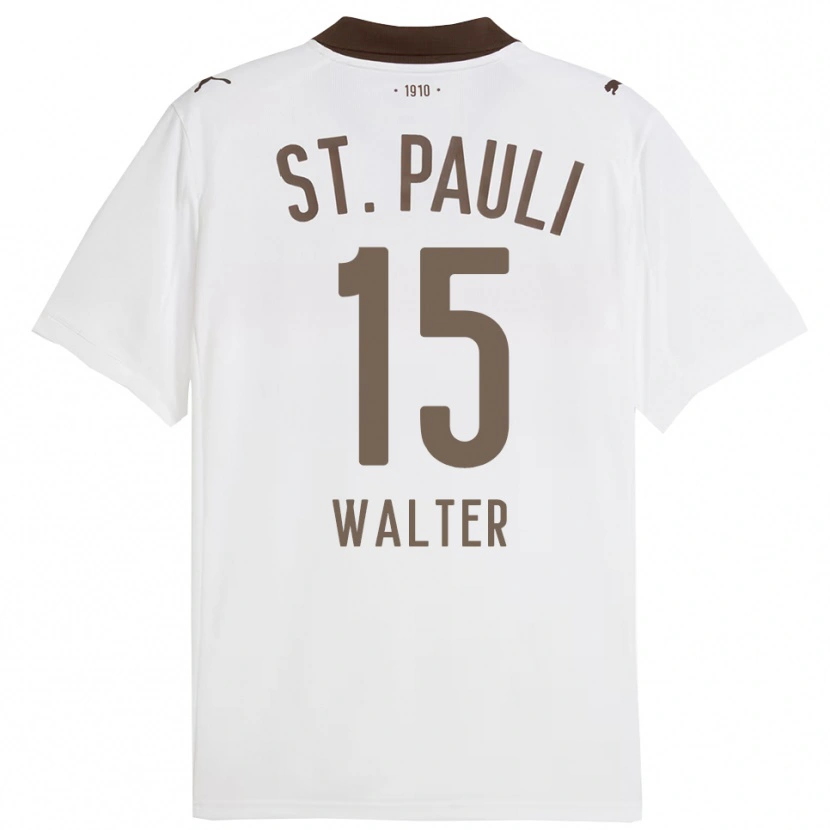 Danxen Uomo Maglia Marcel Walter #15 Bianco Rosso Kit Gara Away 2025/26 Maglietta