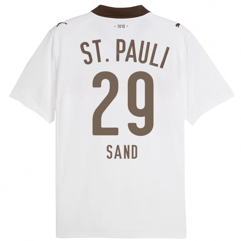 Danxen Uomo Maglia Christoffer Sand #29 Bianco Rosso Kit Gara Away 2025/26 Maglietta
