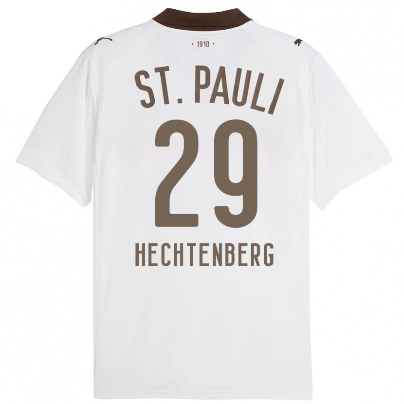Danxen Uomo Maglia Julia Hechtenberg #29 Bianco Rosso Kit Gara Away 2025/26 Maglietta