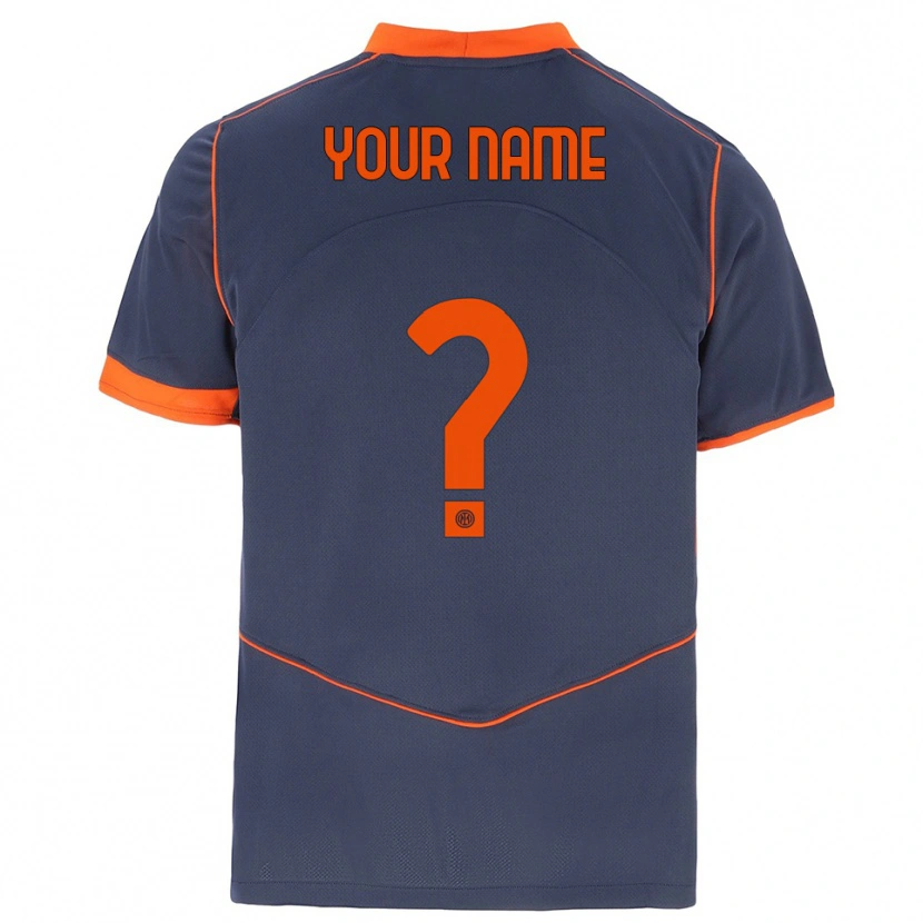 Danxen Uomo Maglia Il Tuo Nome #0 Grigio Arancione Kit Gara Third 2025/26 Maglietta