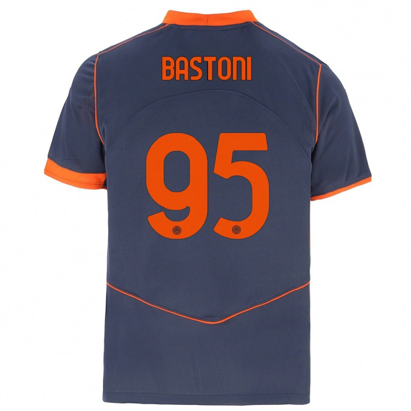 Danxen Uomo Maglia Alessandro Bastoni #95 Grigio Arancione Kit Gara Third 2025/26 Maglietta