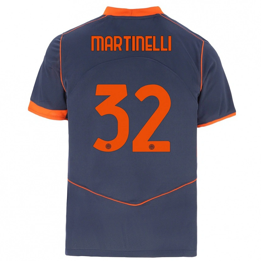 Danxen Uomo Maglia Matilde Martinelli #32 Grigio Arancione Kit Gara Third 2025/26 Maglietta
