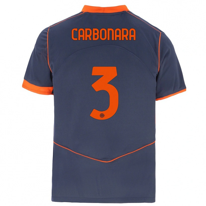 Danxen Uomo Maglia Matteo Carbonara #3 Grigio Arancione Kit Gara Third 2025/26 Maglietta