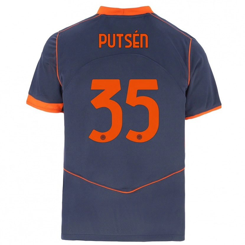 Danxen Uomo Maglia Dino Putsén #35 Grigio Arancione Kit Gara Third 2025/26 Maglietta