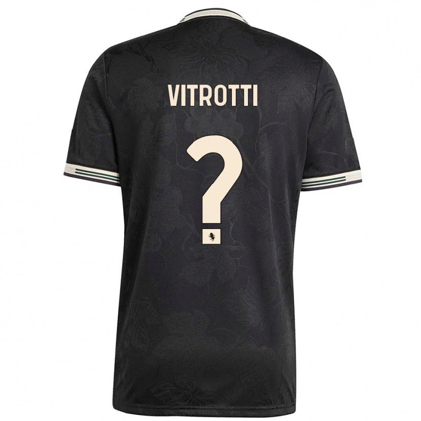 Danxen Uomo Maglia Matteo Vitrotti #0 Nero Bianco Verde Kit Gara Third 2025/26 Maglietta